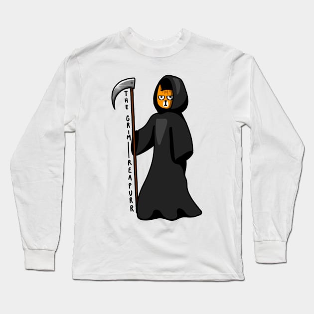 The Grim Reapurr Long Sleeve T-Shirt by thecurlyredhead